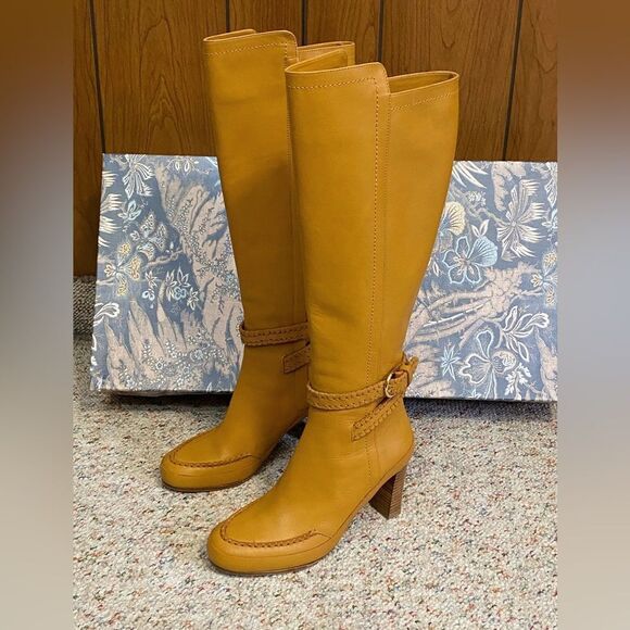 ULLA JOHNSON Adler Leather Buckle Knee High Boots size 37 - Picture 2 of 15